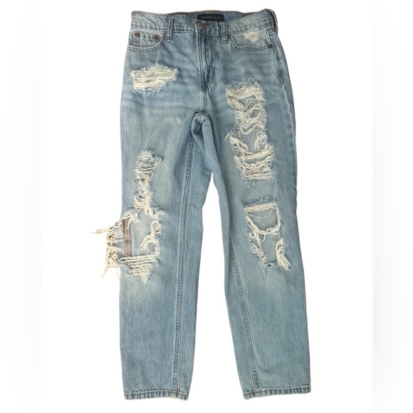 Aeropostale Mom Jean Ripped Style. Size 0. Light Blue. - Picture 1 of 3